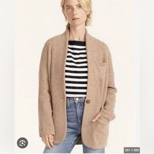 J. Crew Cocoon Sweater Blazer in Heather Mushroom Merino Alpaca Blend, Sz XL